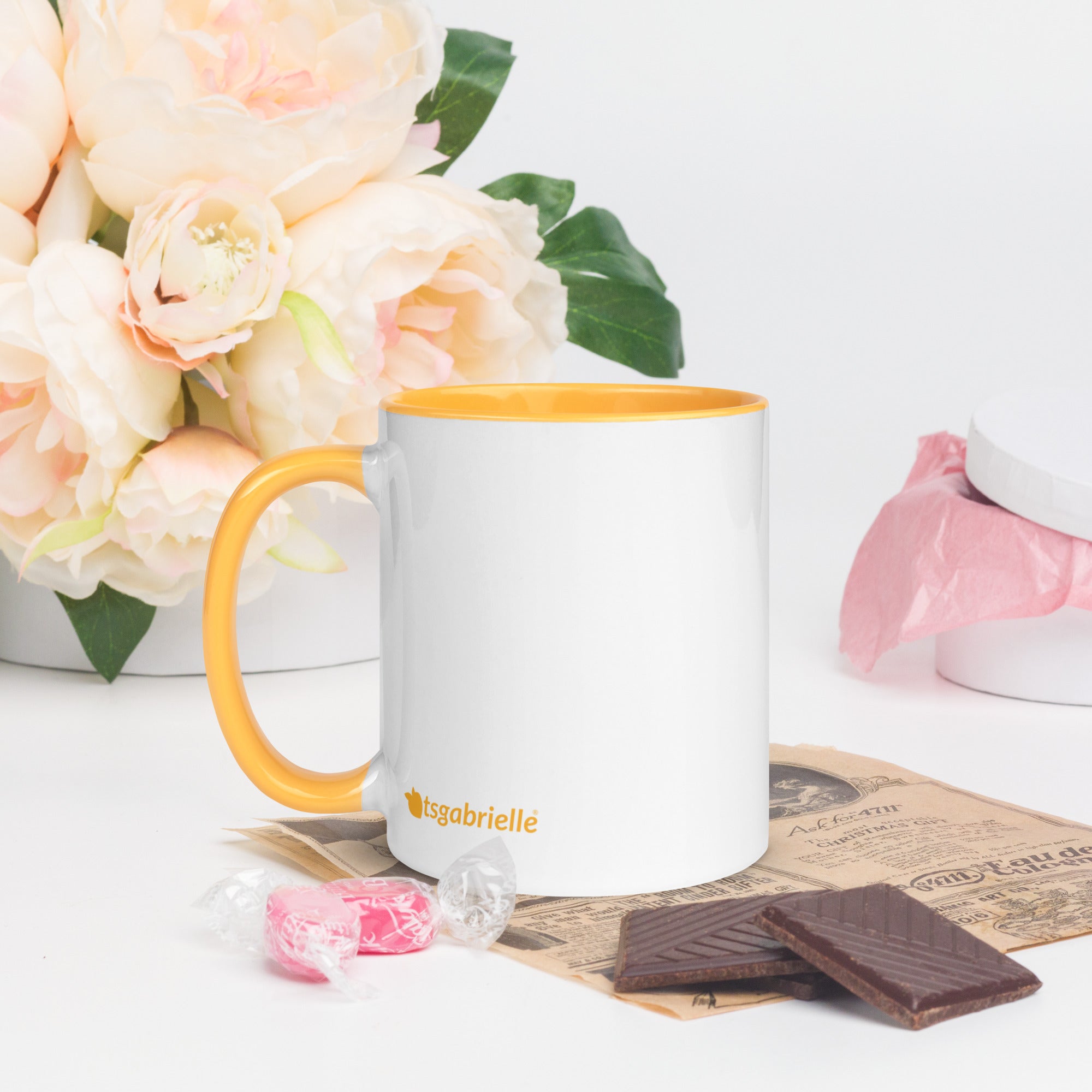 tsgabrielle® • Mug with Color Golden Yellow Inside • Ceramic • 11 oz