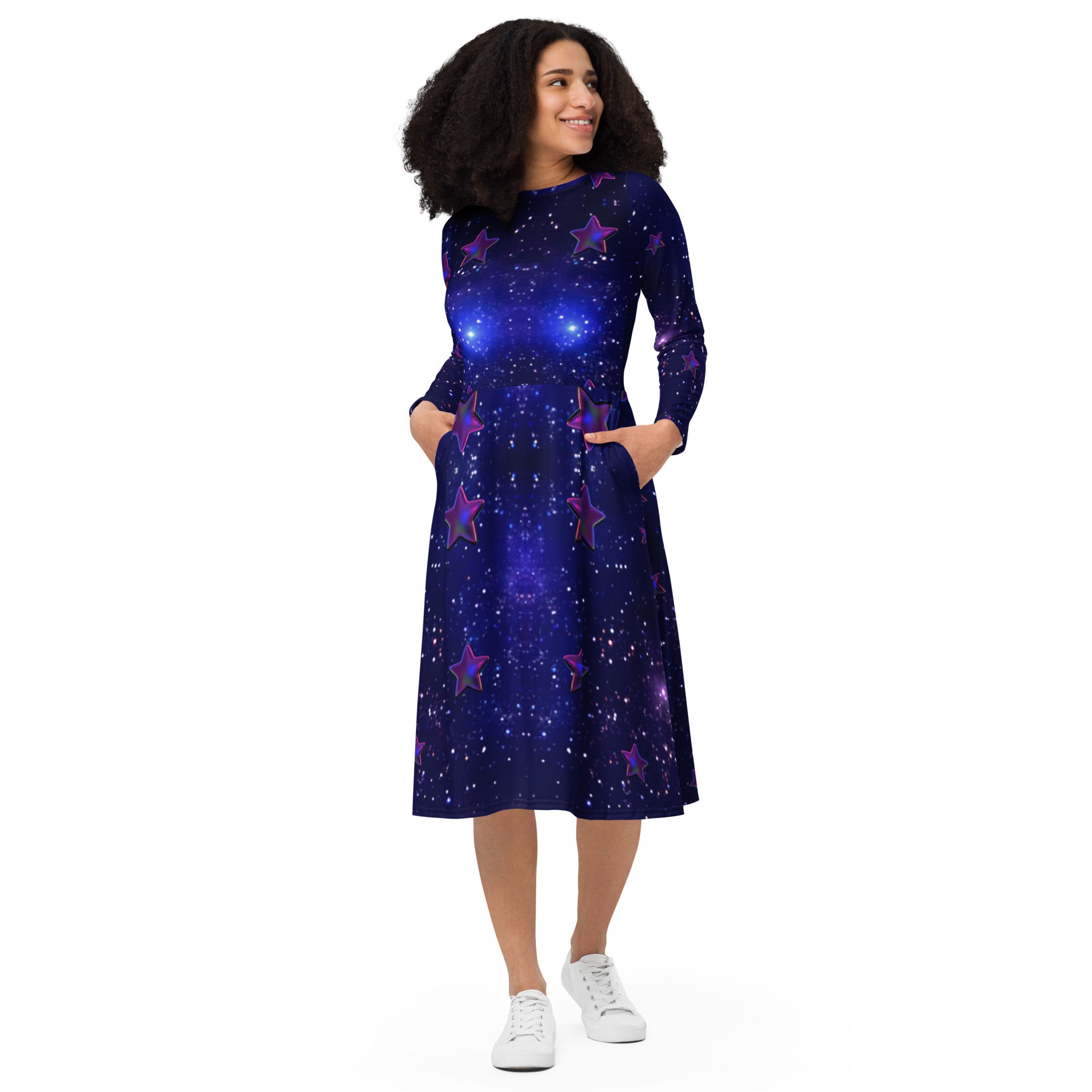 tsgabrielle® • For Her 👗 • 🌌✨ Cosmic Edition •  Long Sleeve Midi Dress