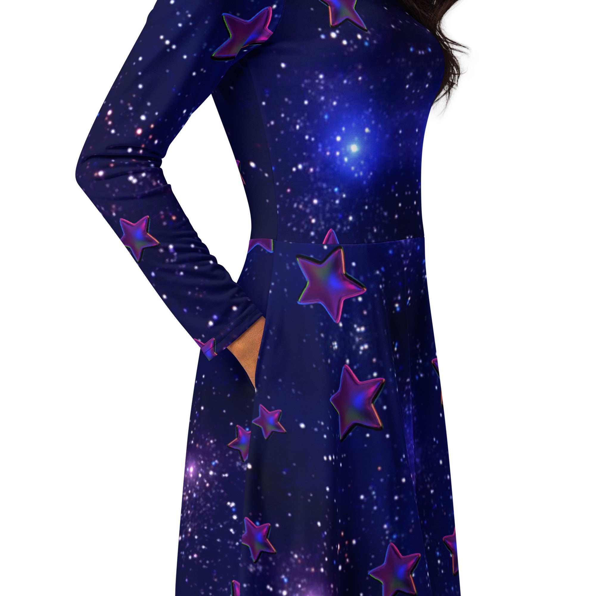 tsgabrielle® • For Her 👗 • 🌌✨ Cosmic Edition •  Long Sleeve Midi Dress