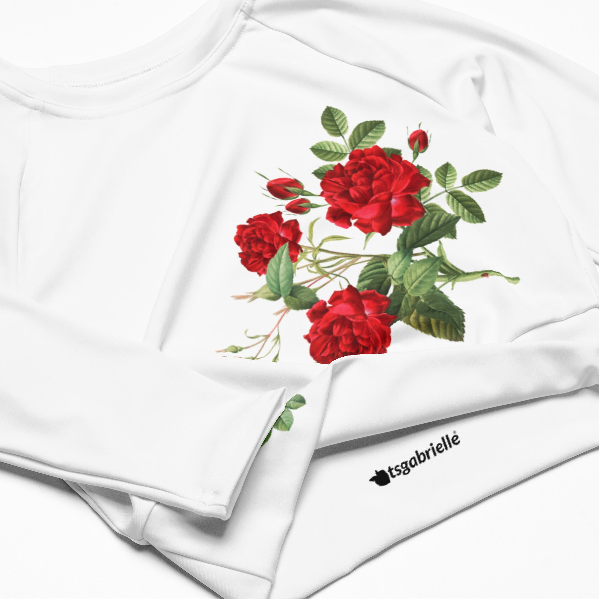 tsgabrielle® • Trans / Women's • TransFLOWer • Long-Sleeve Crop Top • White