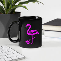 tsgabrielle® • Flamant 🦩 Rose • Glossy Mug • Black • Ceramic • 2 Sizes