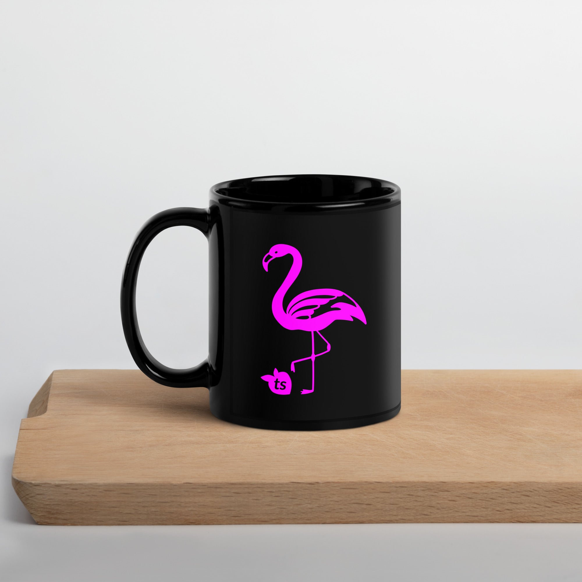 tsgabrielle® • Flamant 🦩 Rose • Glossy Mug • Black • Ceramic • 2 Sizes