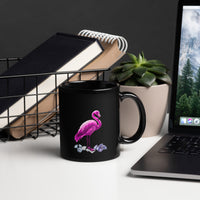 tsgabrielle® • Flamant 🦩 Rose • Glossy Mug • Black • Ceramic • 2 Sizes •