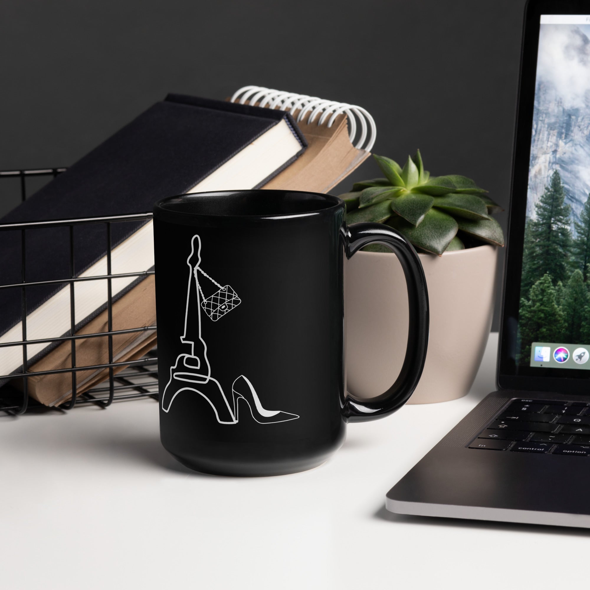 tsgabrielle® • Paris • Blankt krus • Sort • Keramik • 2 størrelser