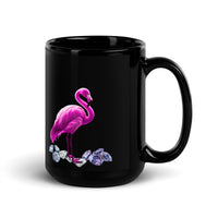 tsgabrielle® • Flamant 🦩 Rose • Glossy Mug • Black • Ceramic • 2 Sizes • 15 oz Black Ceramic