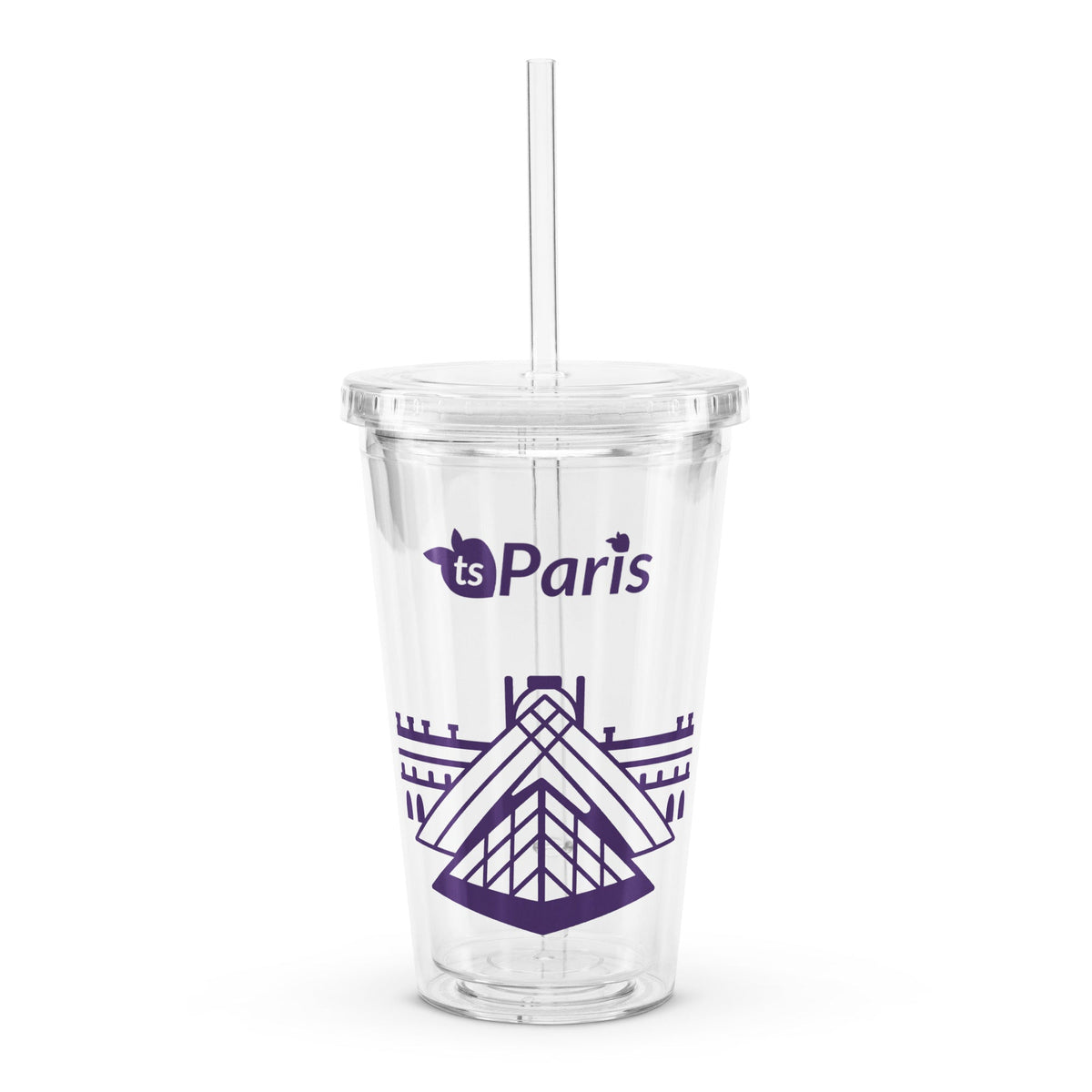 tsgabrielle® • Paris - The Louvre Pyramid • Plastic Tumbler • Clear • 16 oz • Plastic Clear 16 fl oz