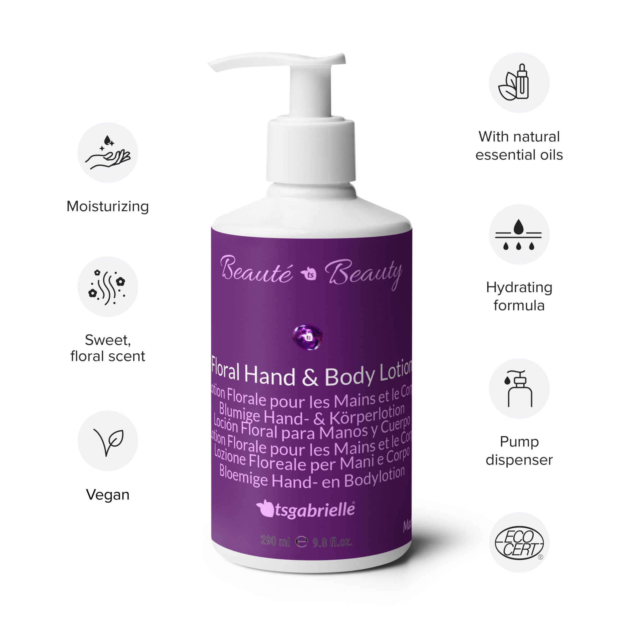tsgabrielle • Beauté • Beauty • Blomsterhånd- og bodylotion • 290 ml