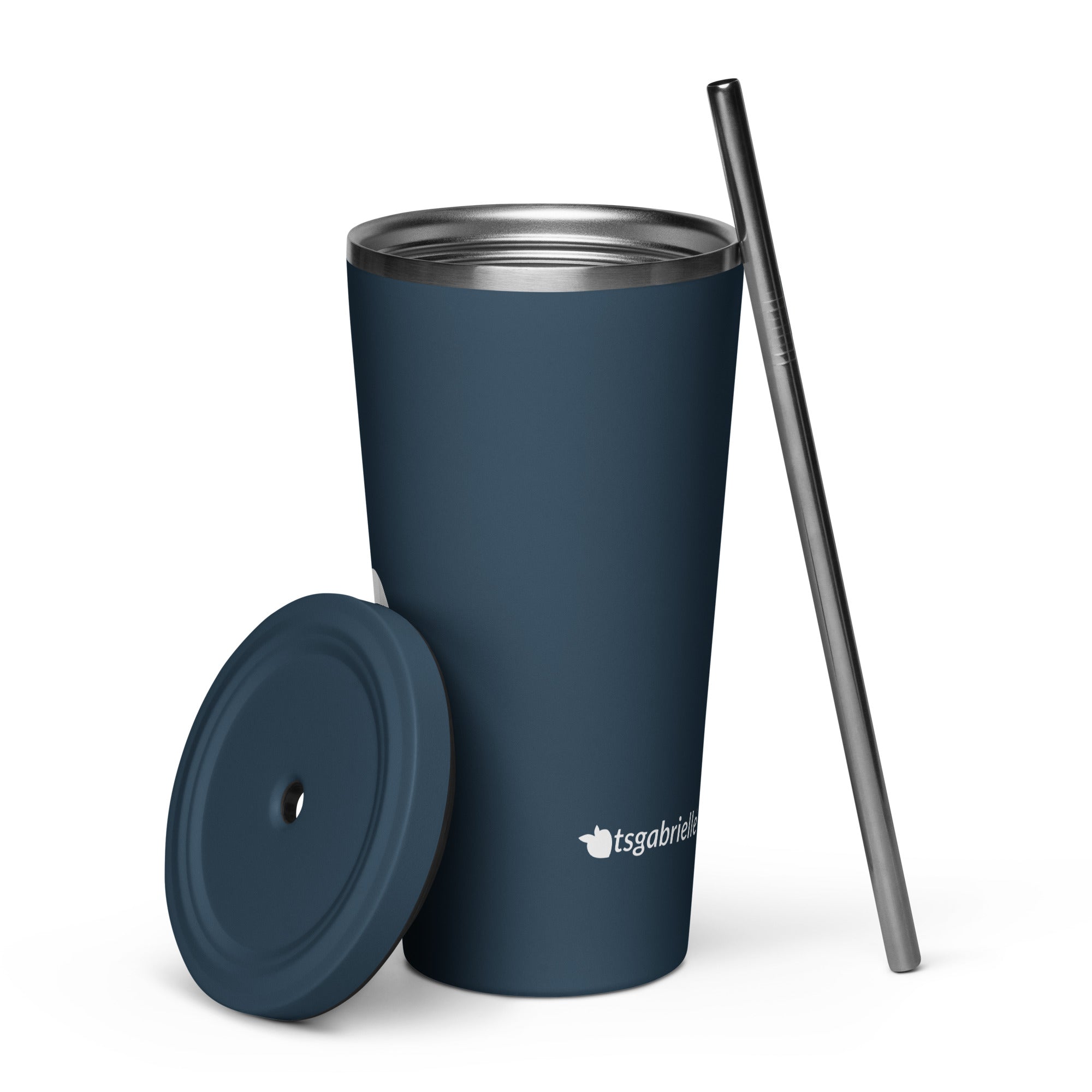 tsgabrielle® • Insulated Tumbler with a Straw • Dark Navy • 20 oz