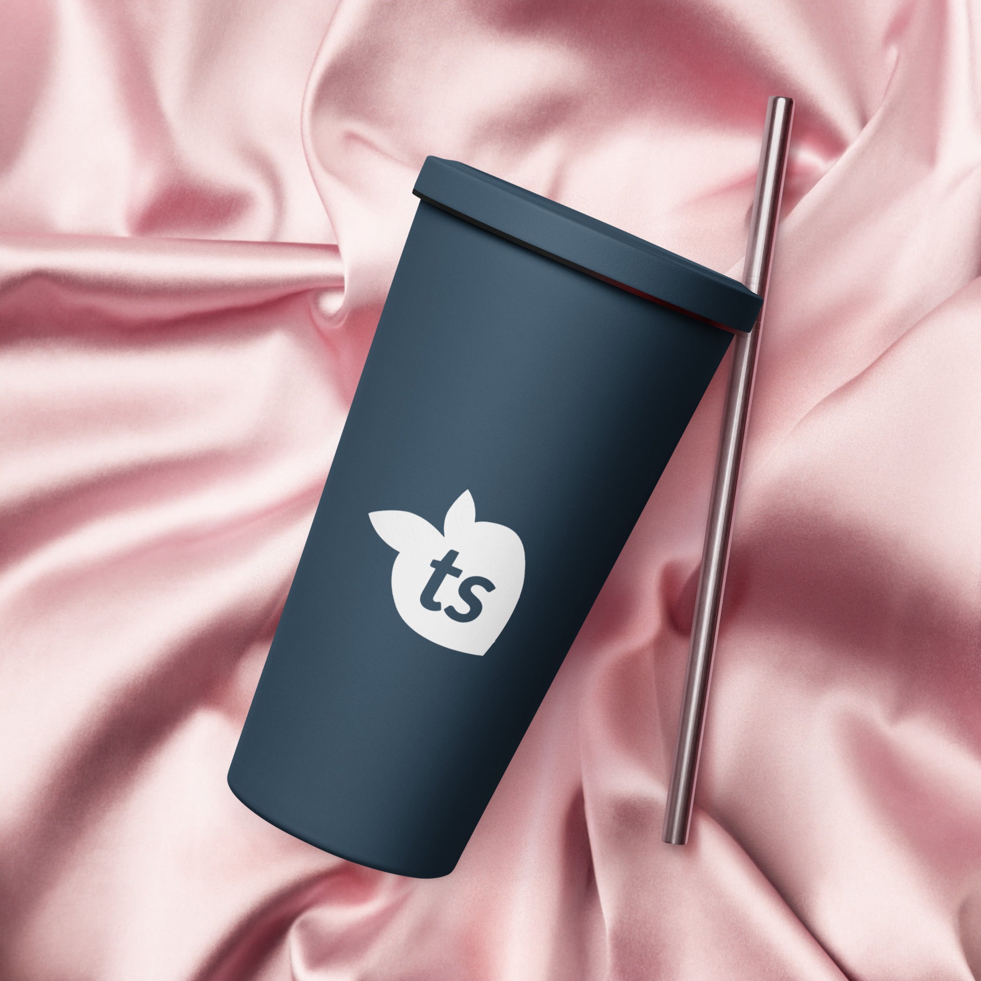 tsgabrielle® • Insulated Tumbler with a Straw • Dark Navy • 20 oz