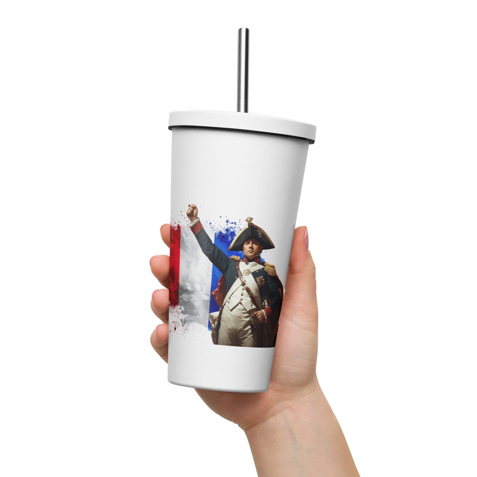 tsgabrielle® • Paris - Napoleon Bonaparte • Tumbler • Stainless Steel • White • 20 oz
