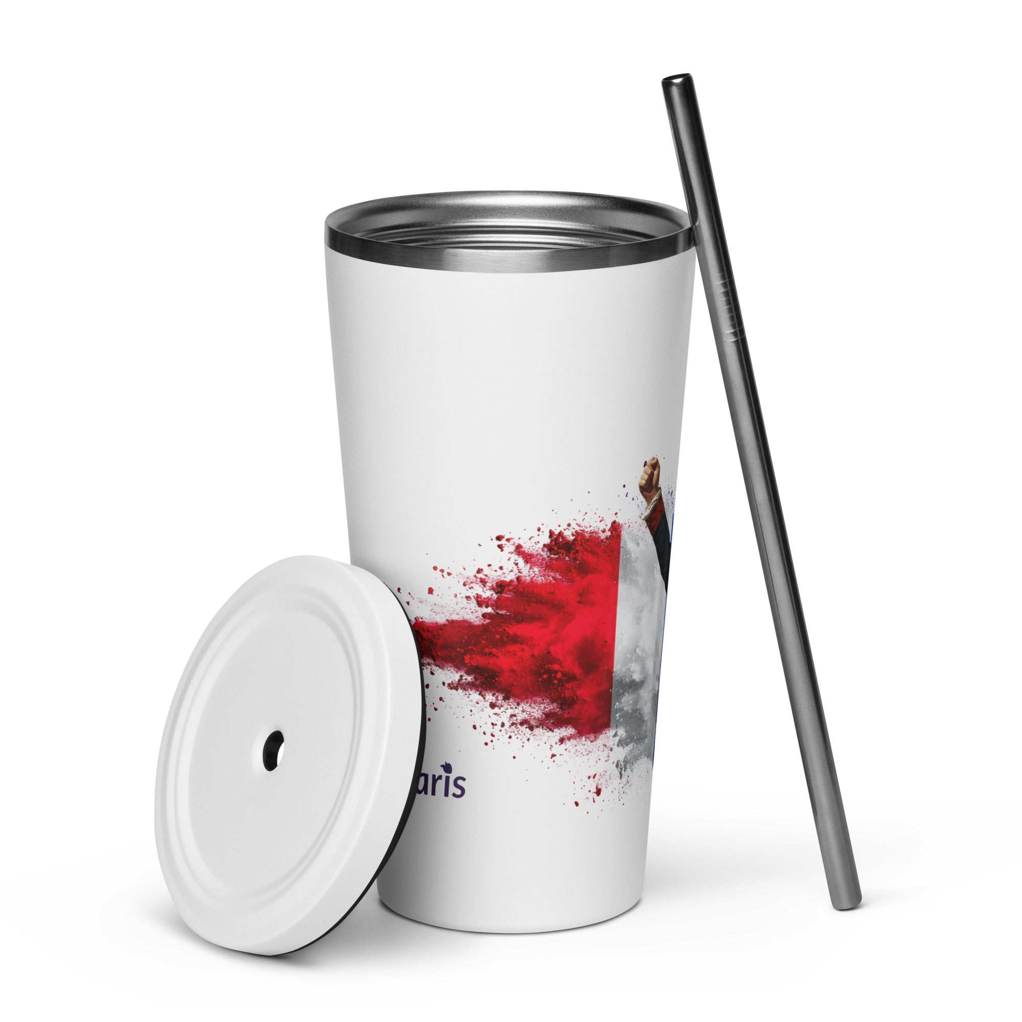 tsgabrielle® • Paris - Napoleon Bonaparte • Tumbler • Stainless Steel • White • 20 oz