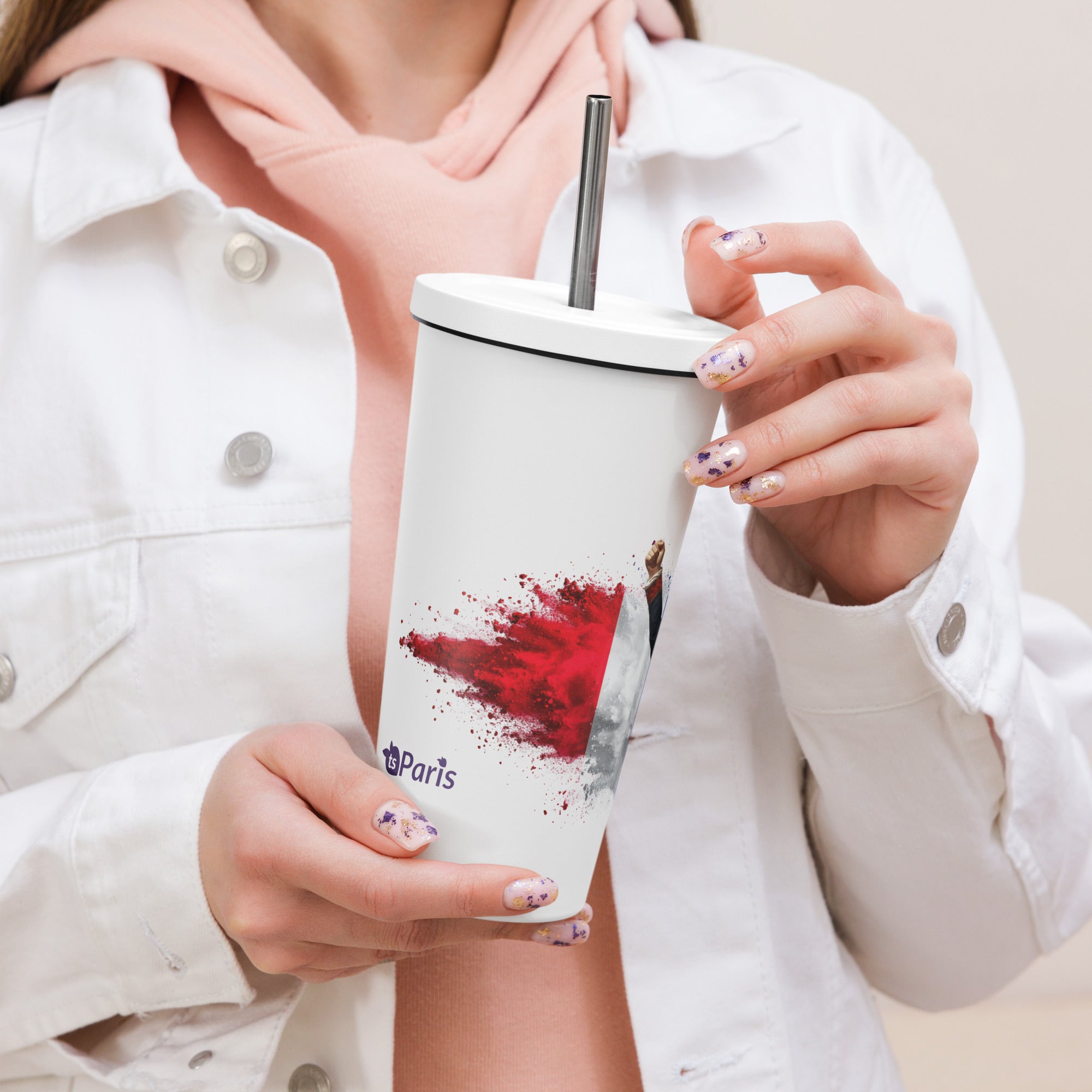 tsgabrielle® • Paris - Napoleon Bonaparte • Tumbler • Stainless Steel • White • 20 oz