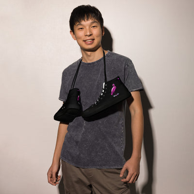 tsgabrielle® • For Him 👔 • Flamant 🦩 Rose • High Top Canvas Shoes • Black •
