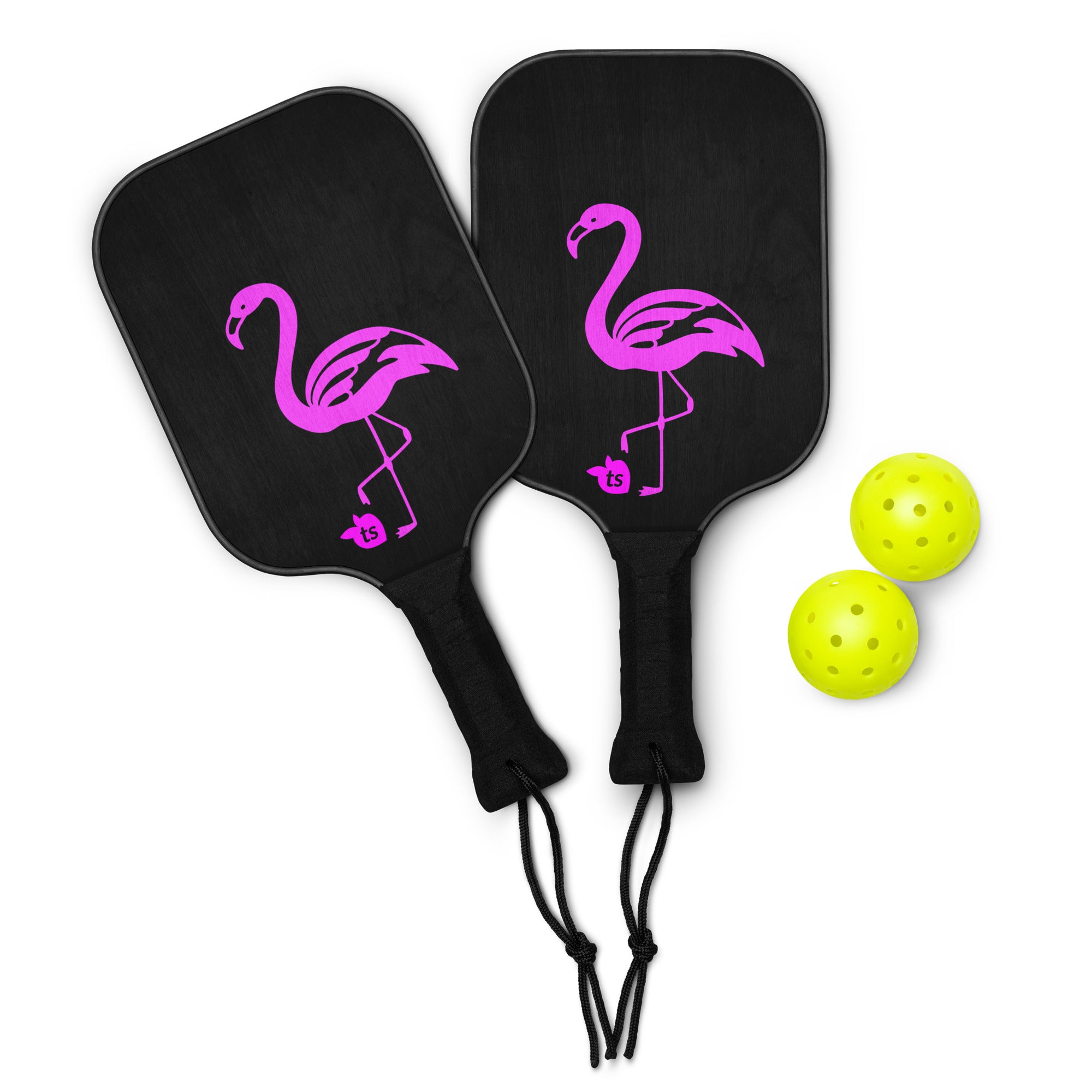 400 - tsgarielle® • Flamant Rose • Pickleball-paddelsæt • Sort