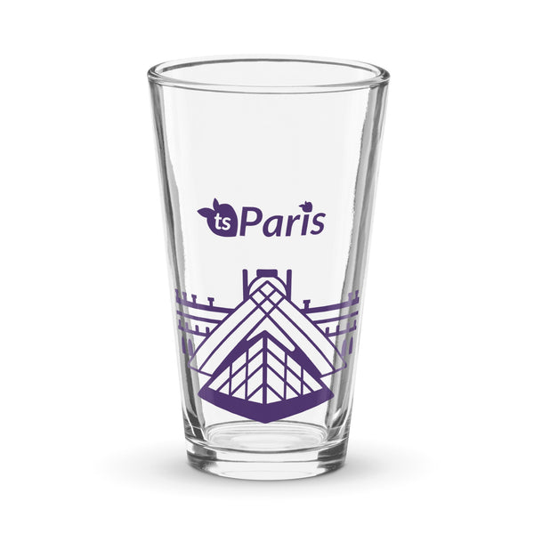 tsgabrielle® • Paris - The Louvre Pyramid • Shaker Pint Glass • 16 oz • Clear Glass 16 oz
