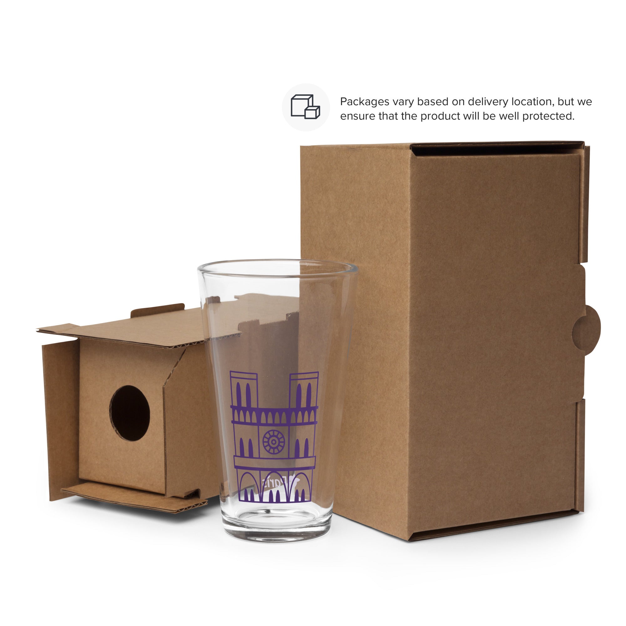 tsgabrielle® • Paris - Notre-Dame-katedralen • Shaker-pintglas • 473 ml