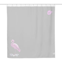 tsgabrielle® • Flamant 🦩 Rose • Shower Curtain • Black • 71″ × 74″