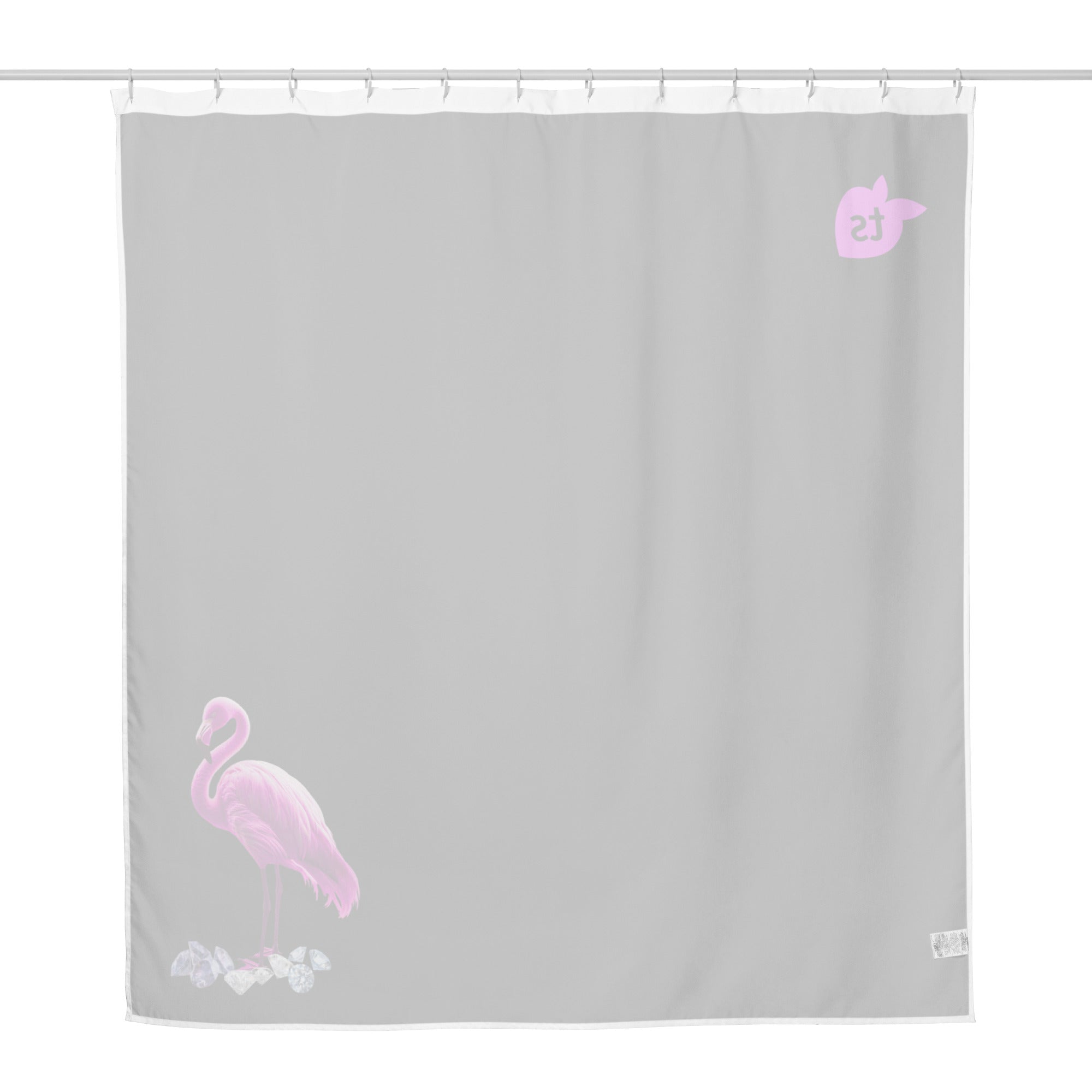 tsgabrielle® • Flamant 🦩 Rose • Shower Curtain • Black • 71″ × 74″