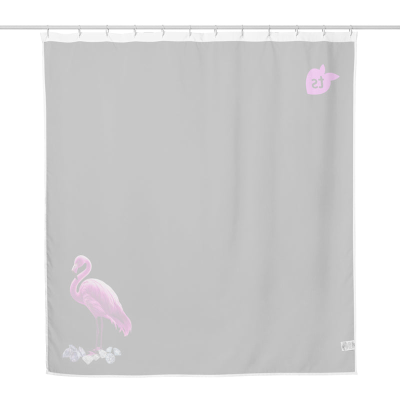 tsgabrielle® • Flamant 🦩 Rose • Shower Curtain • Black • 71″ × 74″