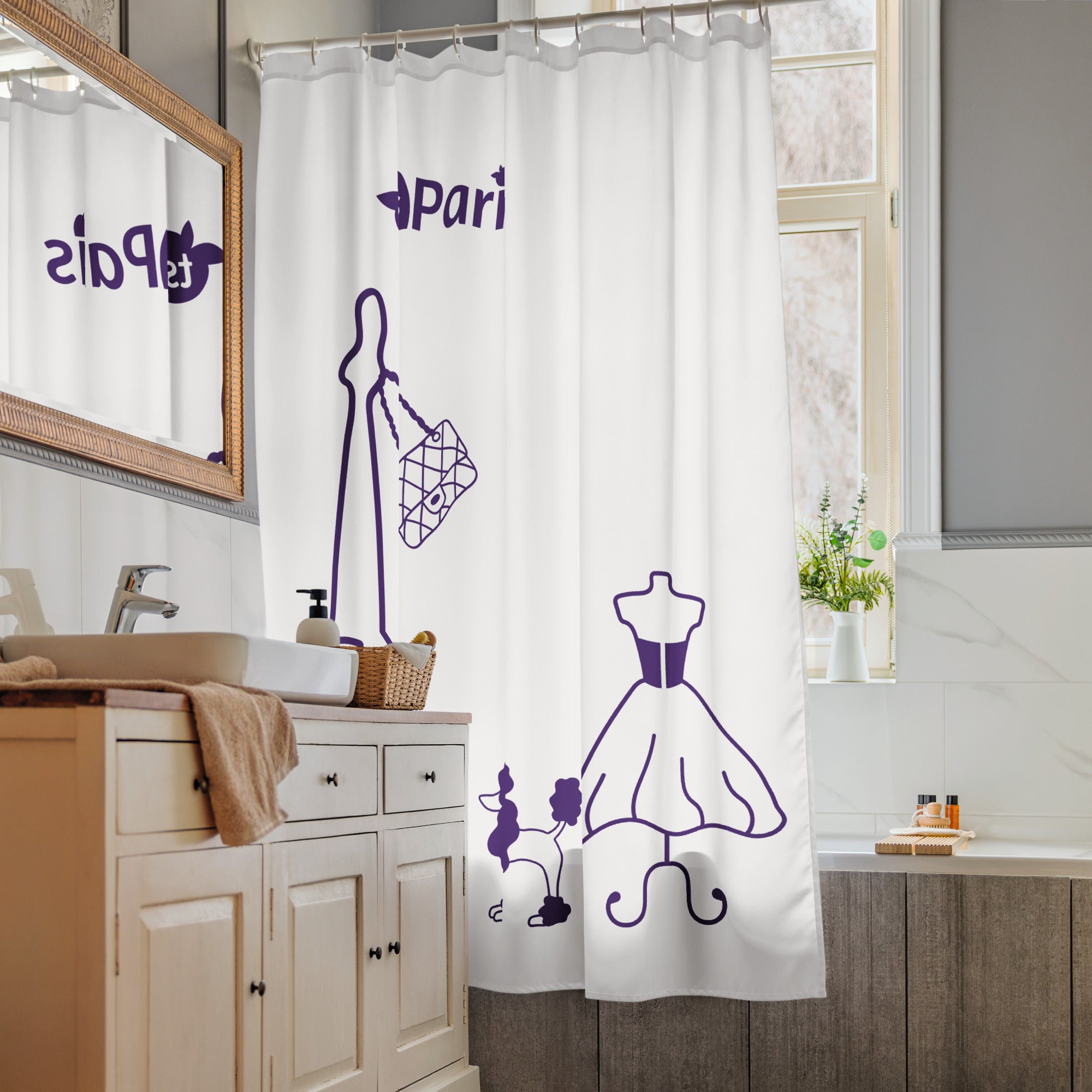 tsgabrielle® • Paris - Modeuge • Bruseforhæng • Hvidt • 180 x 180 cm