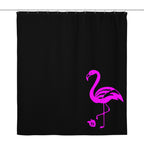 tsgabrielle® • Flamant Rose • Shower Curtain • Black • 180 x 188 cm