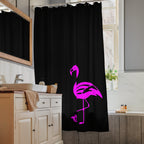 tsgabrielle® • Flamant Rose • Shower Curtain • Black • 180 x 188 cm