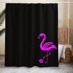 tsgabrielle® • Flamant Rose • Shower Curtain • Black • 180 x 188 cm