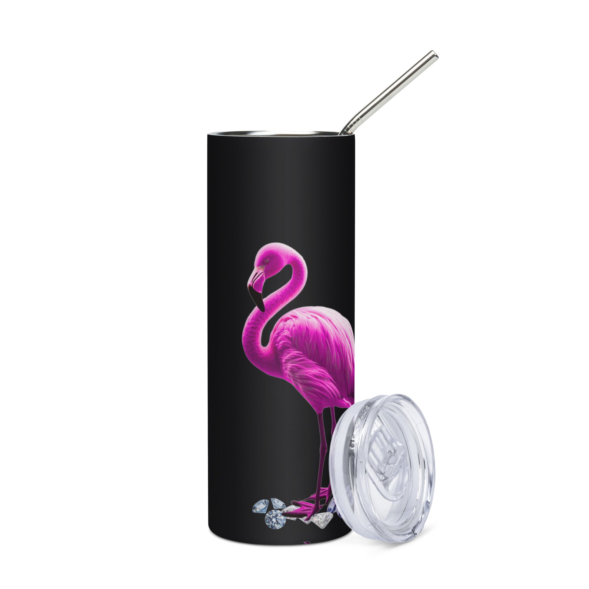 tsgabrielle® • Flamant 🦩 Rose • Tumbler • Stainless Steel • Black • 20 oz •