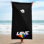 402 - tsgabrielle® • Pride 25 - Kærlighed • Håndklæde • Sort • 76 x 152 cm