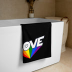 402 - tsgabrielle® • Pride 25 - Kærlighed • Håndklæde • Sort • 76 x 152 cm
