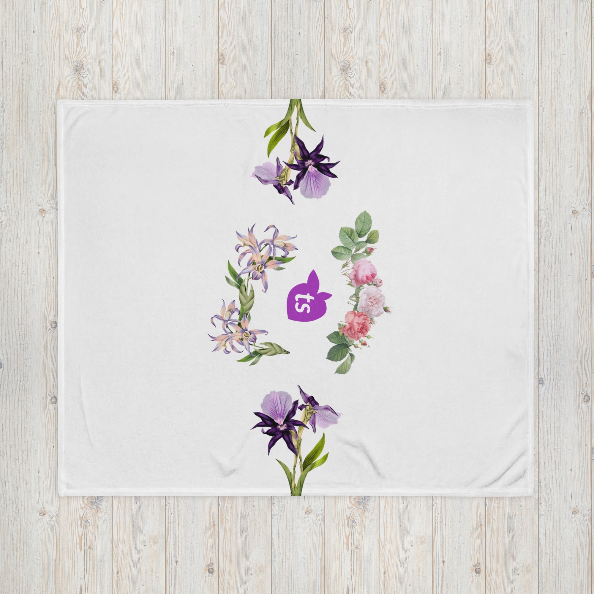 tsgabrielle® • TransFLOWer • Throw Blanket • White • 3 Sizes