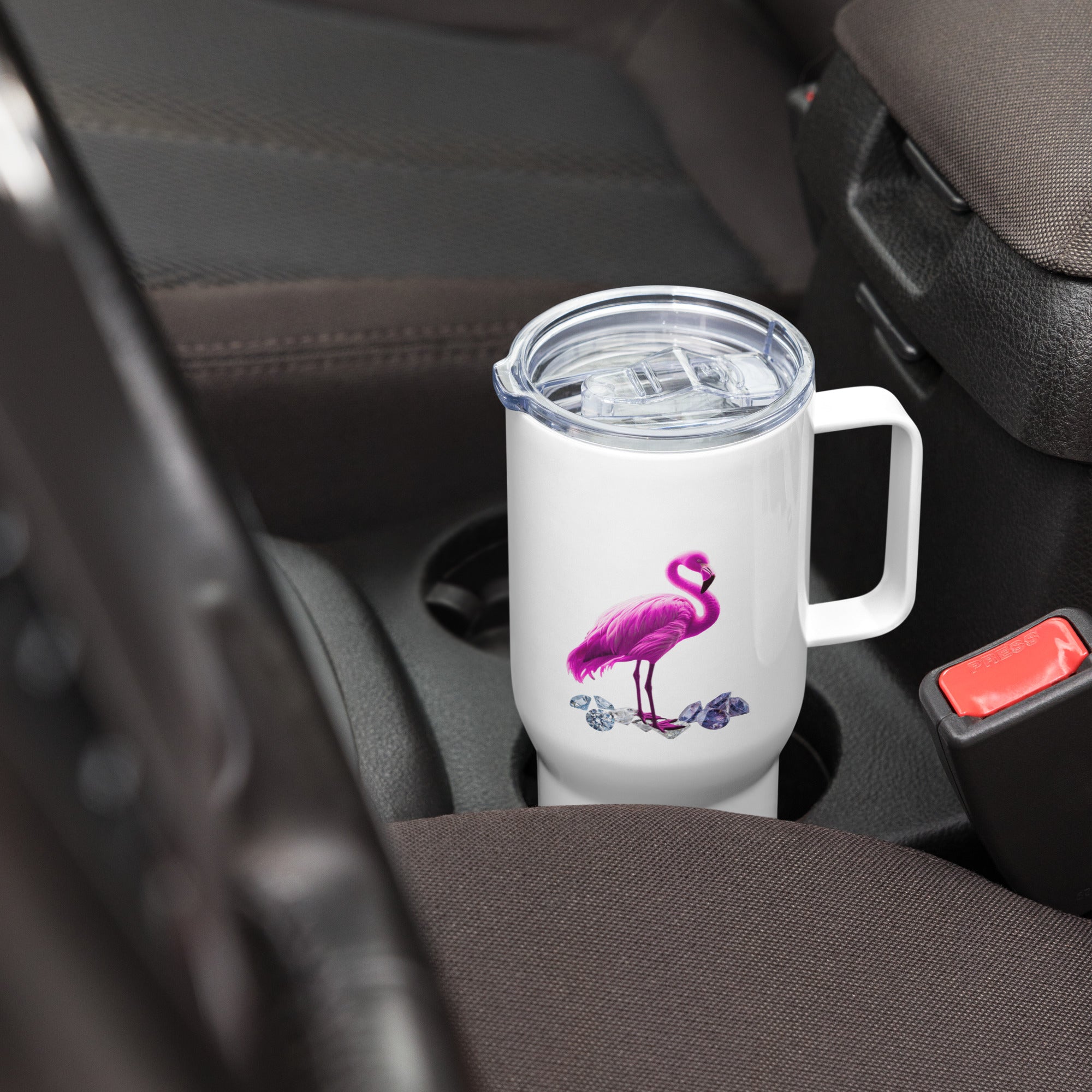 tsgabrielle® • Flamant 🦩 Rose • Travel Mug with a Handle • 2 Sizes •