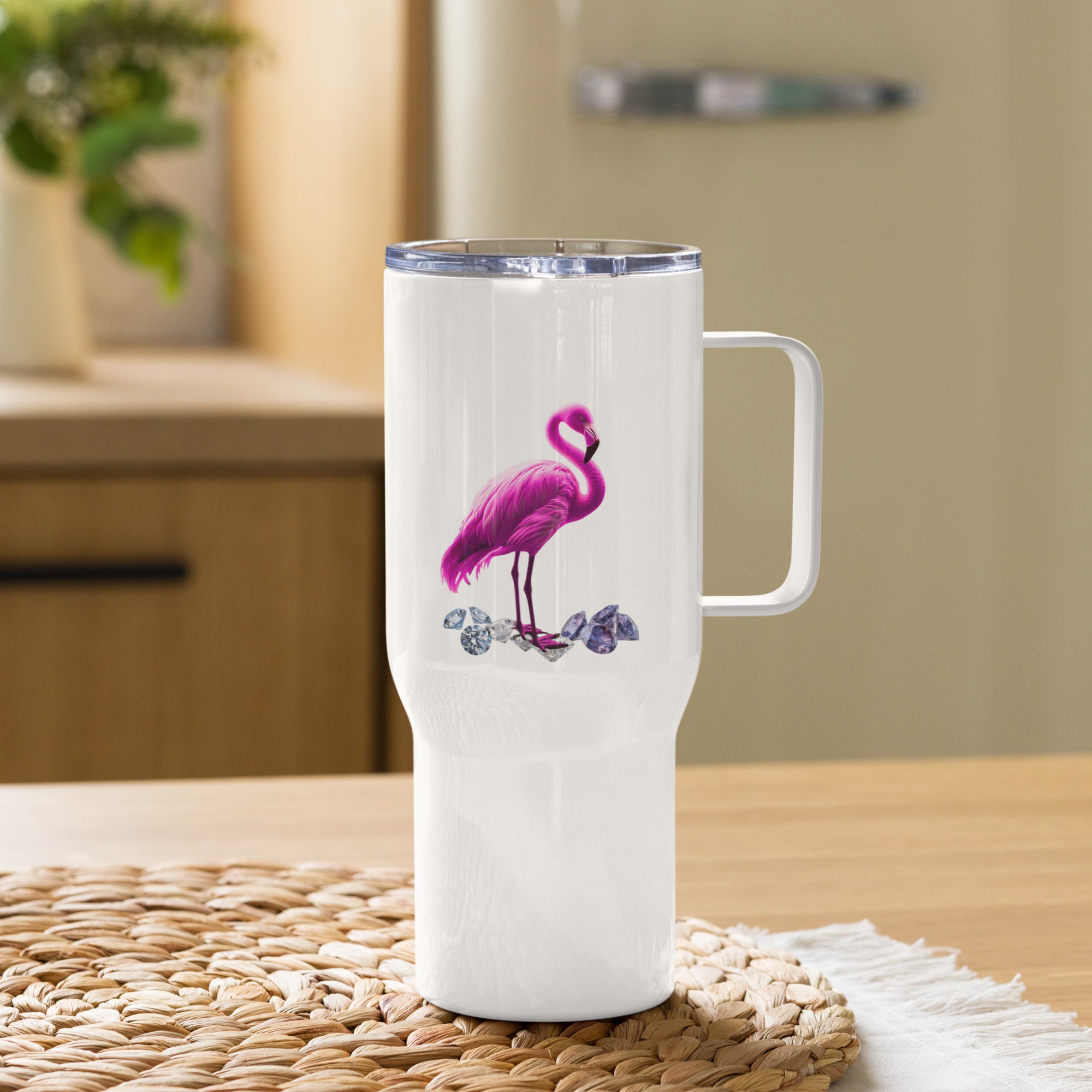 tsgabrielle® • Flamant 🦩 Rose • Travel Mug with a Handle • 2 Sizes •