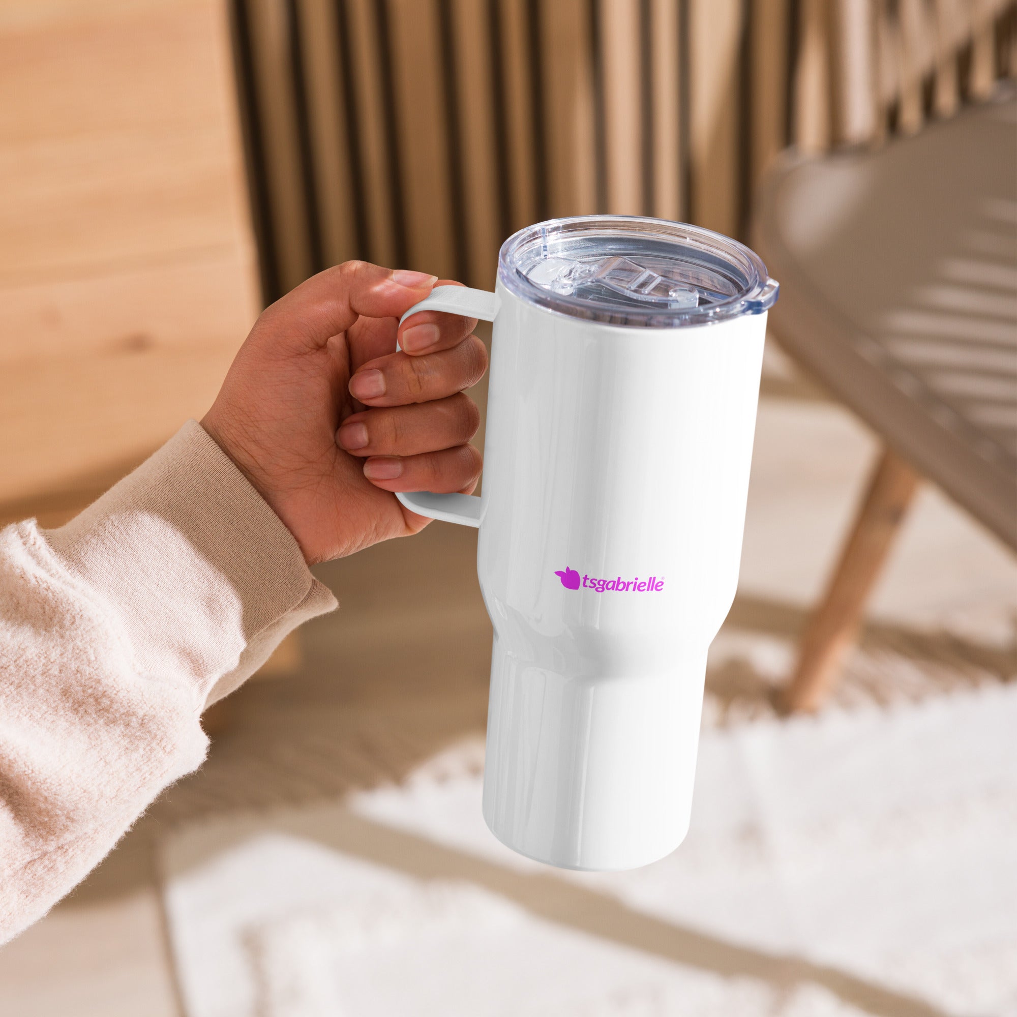 tsgabrielle® • Flamant 🦩 Rose • Travel Mug with a Handle • 2 Sizes •