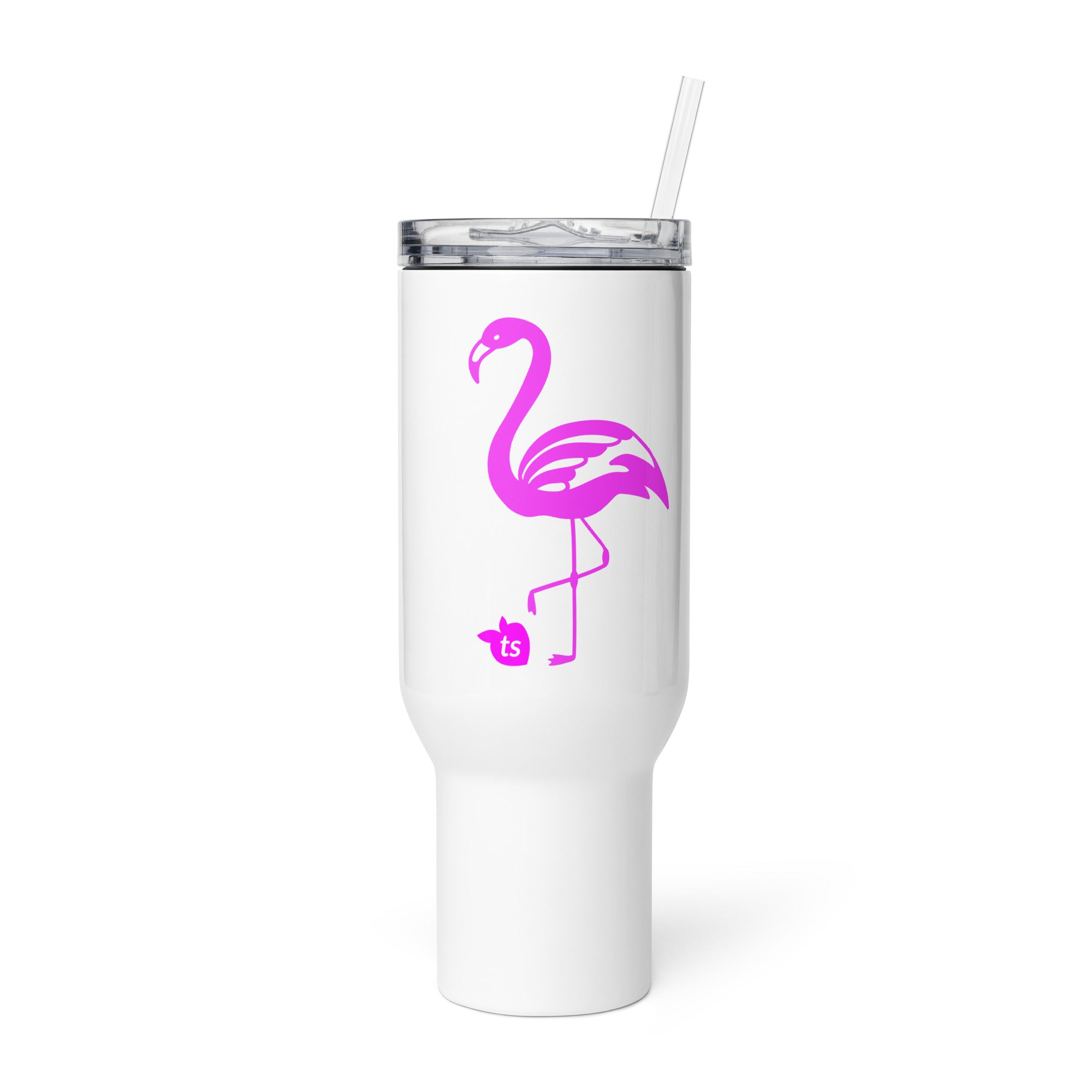 tsgabrielle® • Flamant 🦩 Rose • Travel Mug with a Handle • 2 Sizes