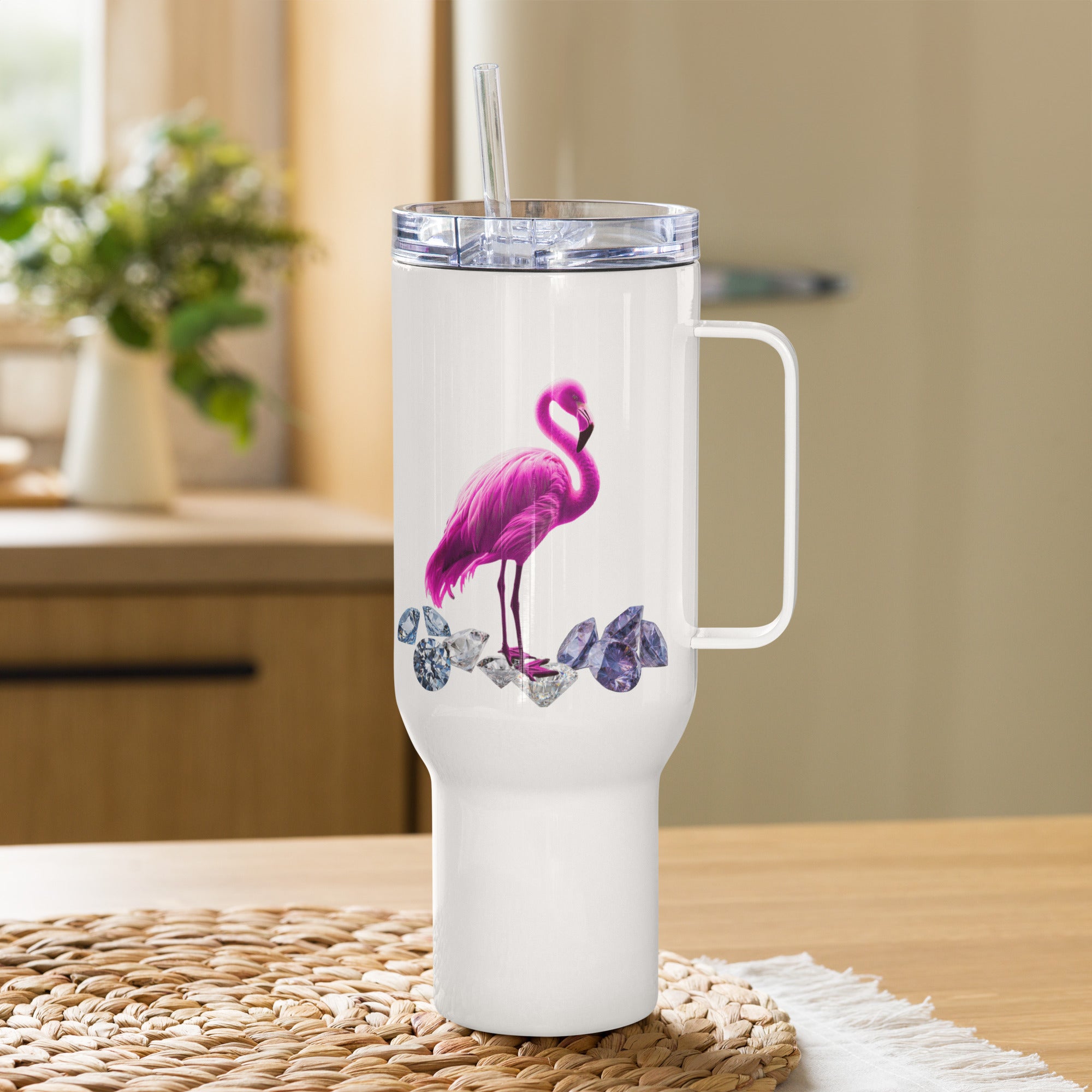 tsgabrielle® • Flamant 🦩 Rose • Travel Mug with a Handle • 2 Sizes •