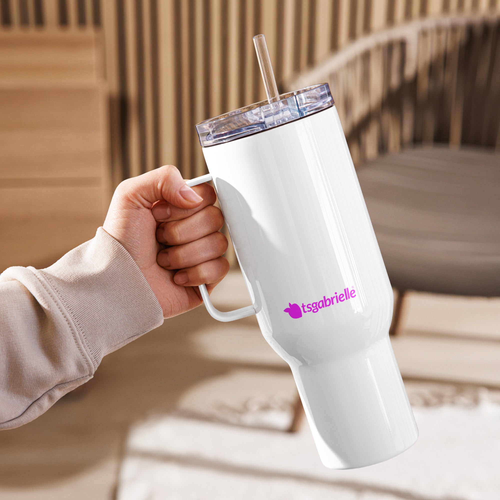 tsgabrielle® • Flamant 🦩 Rose • Travel Mug with a Handle • 2 Sizes •