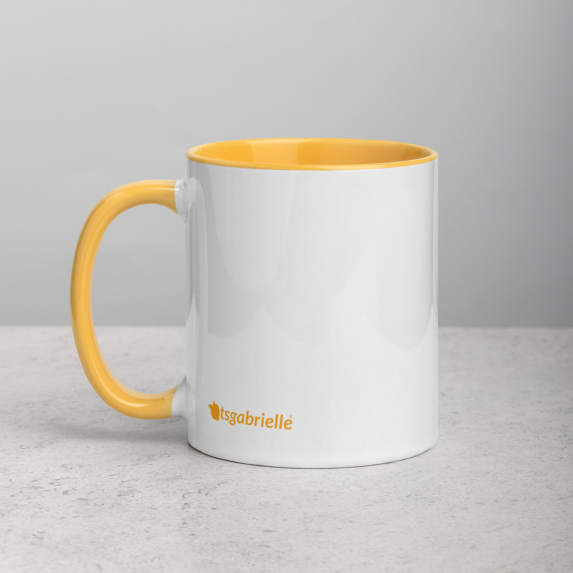 tsgabrielle® • Mug with Color Golden Yellow Inside • Ceramic • 11 oz •