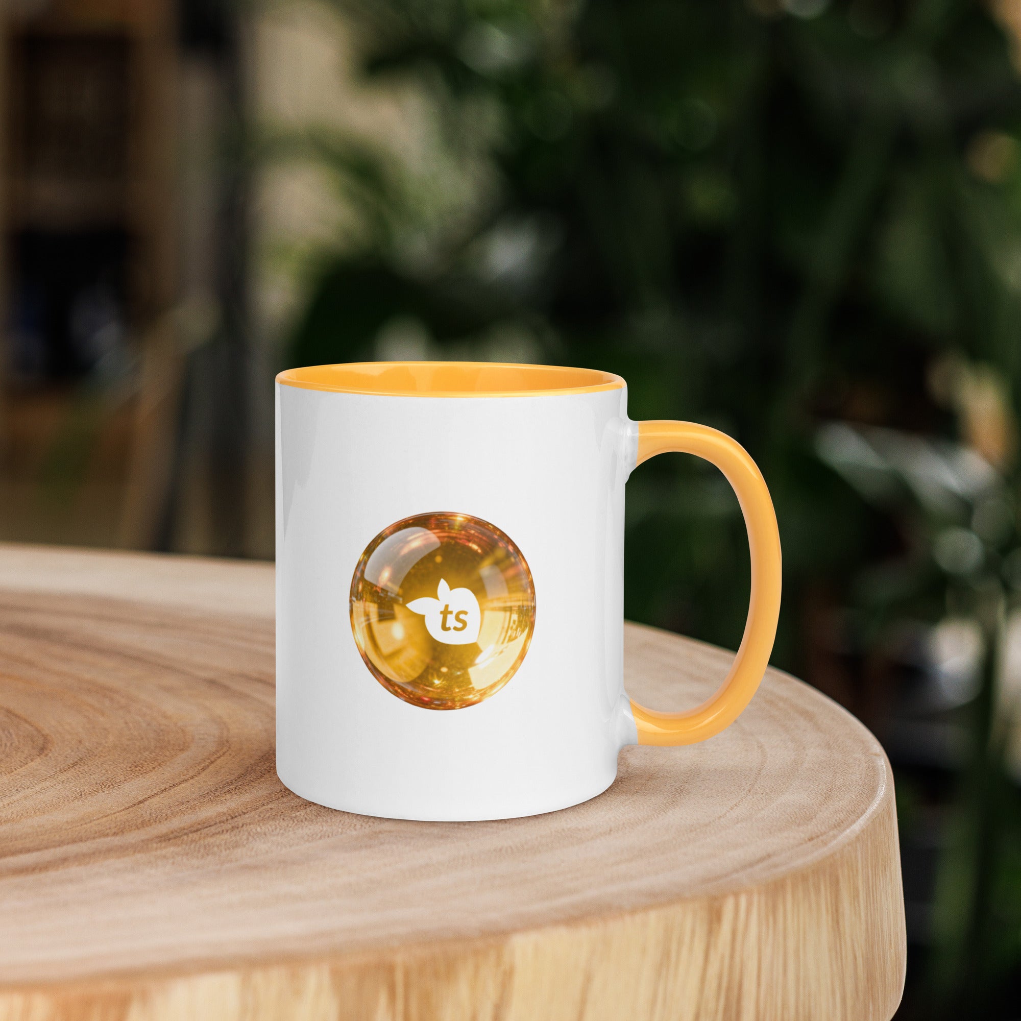 tsgabrielle® • Mug with Color Golden Yellow Inside • Ceramic • 11 oz •