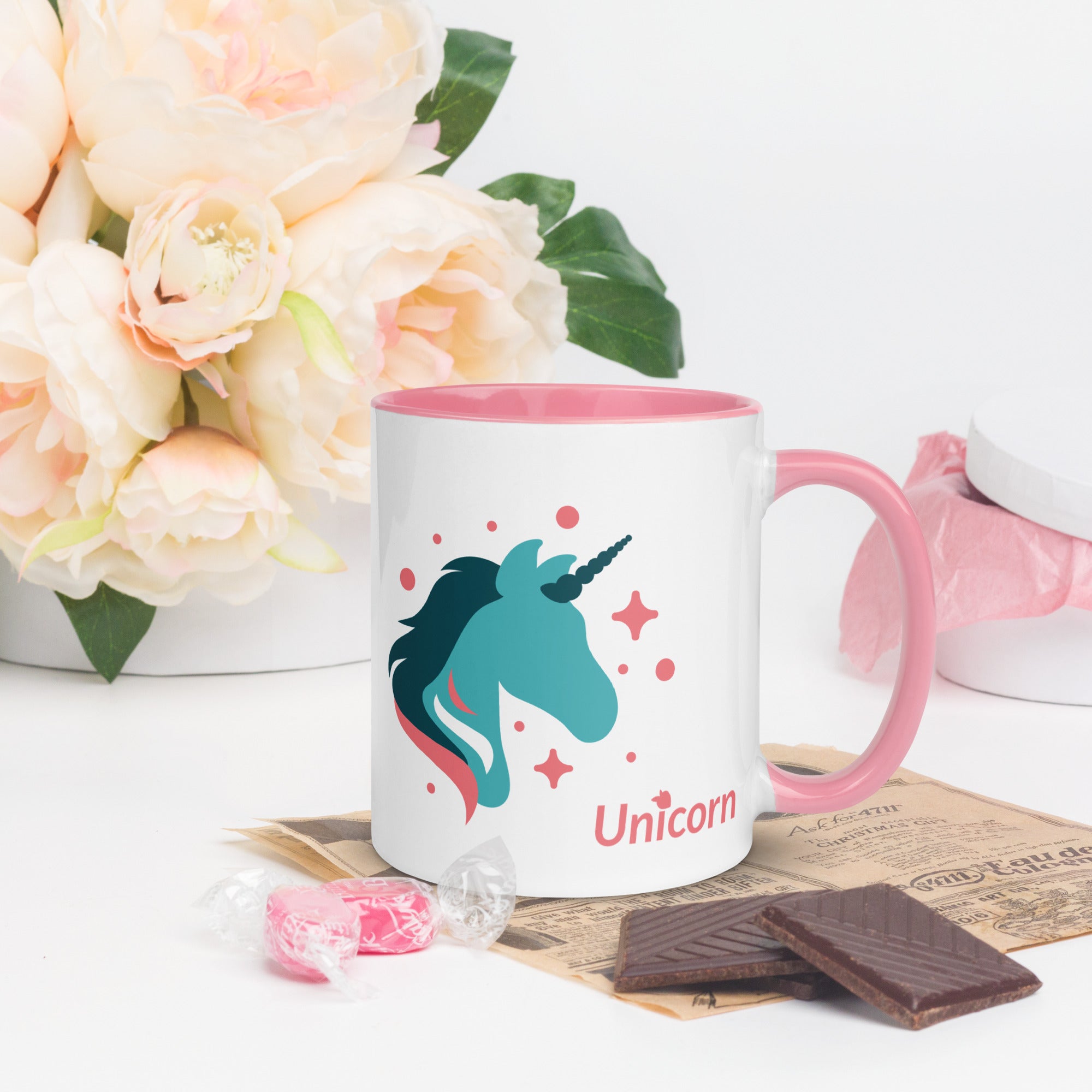 tsgabrielle • Mug with Color Inside • Unicorn - Seraphina • Ceramic • 11 OZ